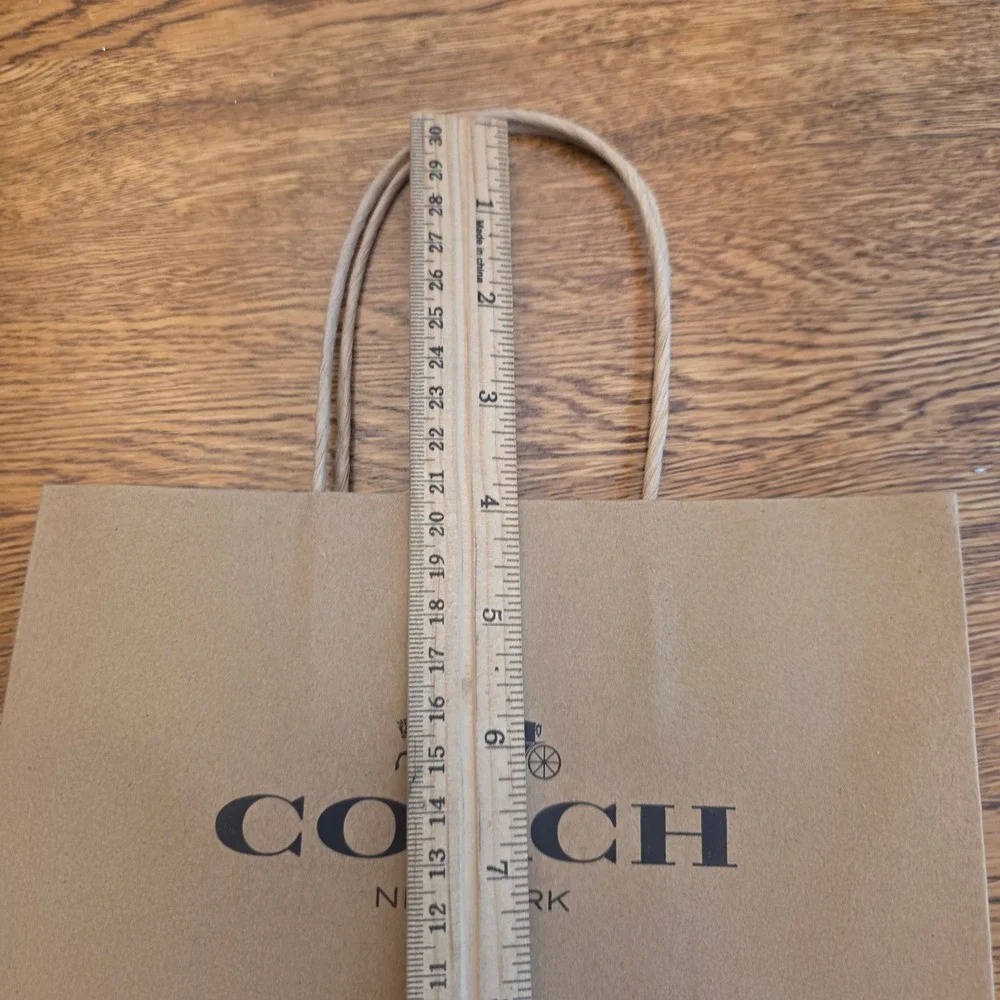 Coach New York Brown Kraft Paper Shopping Bag Medium Horse & Carriage Logo Gift